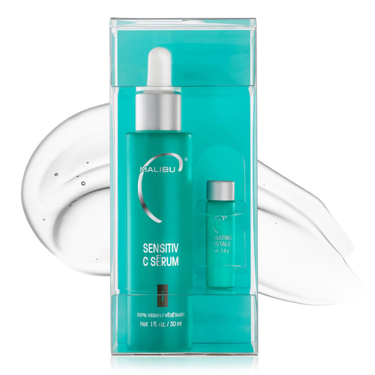 Malibu C Sensitiv C Face Serum - Vitamin C Serum for Combination & Sensitive Skin - Balances, Brightens & Protects with Ascorbic Acid, Allantoin & Pr