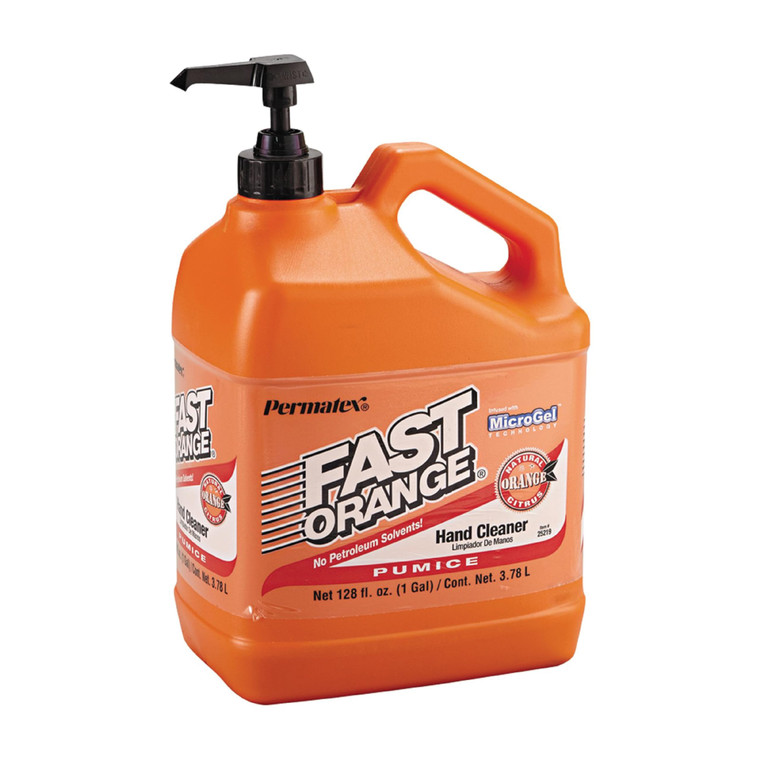 Permatex 25219 Fast Orange Pumice Lotion Hand Cleaners, Citrus, Bottle with Pump, 1 gal, 128 Fl Oz (Pack of 1)