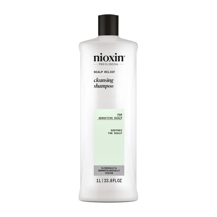 Nioxin Scalp Relief Cleansing Shampoo | For Sensitive Scalp | Made with Aloe Vera and Vitamin E | 33.8 Fl oz.