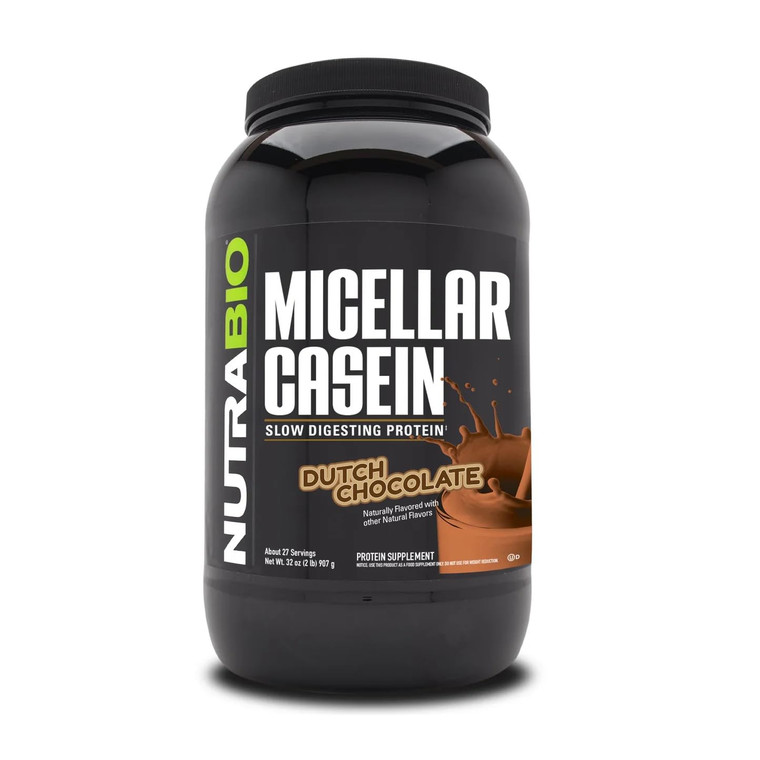 NutraBio Casein Protein Powder, Micellar Casien Powder, 25g Slow Digesting Protein, Helps Keep You Full, Overnight Muscle Recovery & Growth, BCAA & E