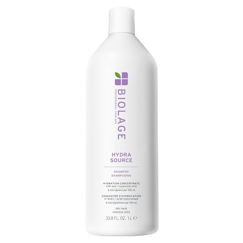 Biolage Hydra Source Shampoo - Softens, Moisturizes & Adds Shine, For Dry Hair, Infused with Micro-Filtered Aloe Vera & Fermented Hyaluronic Acid, Ve