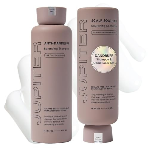 Jupiter Anti Dandruff Shampoo & Conditioner for Men & Women for Flaky, Itchy, Oily & Dry Scalp - Nourishes Scalp and Reduces Breakage & Flakes - Colo