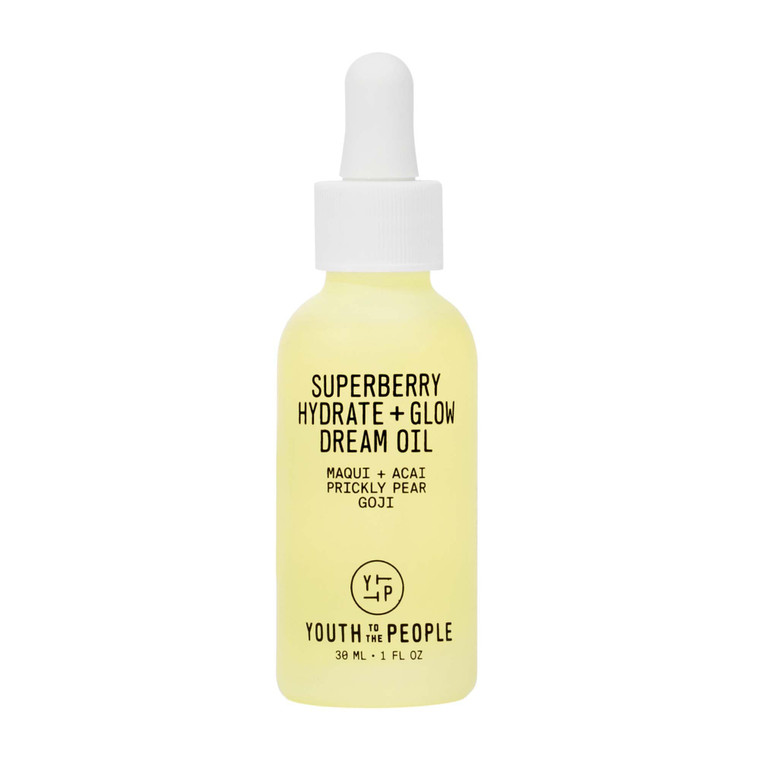 Youth To The People Superberry Hydrate + Glow Dream Face Oil - Revives Dull + Dry Skin, Boosts Radiance, Hydrating, Ultra-Lightweight Formula, Vitami
