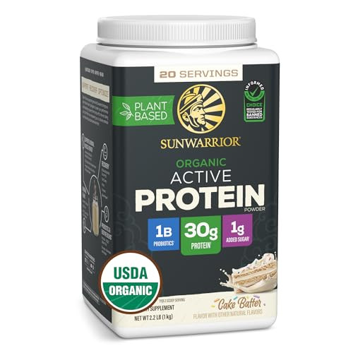 Sunwarrior Organic Plant Based Protein Powder | Vegan Organic Protein Powder with BCAA Amino Acids Plus Recovery Minerals & Botanicals | Non-GMO Soy