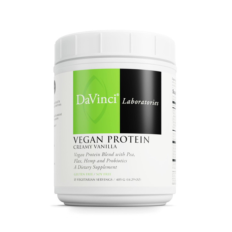 DaVinci Labs Vegan Protein - Protein Powder Supplement Supports Muscle & Tissue Repair* - Vegan Protein Supplement with Pea Protein & Flax Seed - Cre