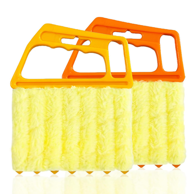 AOCEAN 2 Pcs Blind Cleaner Duster Tool 7-Finger Dusting Cleaner Tool for Window & Air Conditioner Handheld Mini Duster Brush for Wood Blinds Dust Dir