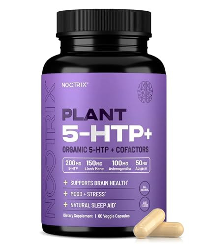 Nootrix Organic Plant 5 HTP+ Supplement | Supports Memory, Mental Focus, Cognitive Health & Energy | Promotes Healthy Mood & Brain Function | Vitamin