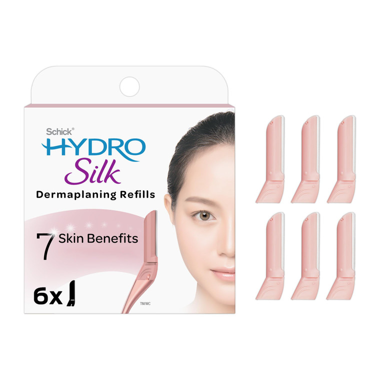 Schick Hydro Silk Dermaplaning Wand Refill Blades  Refills, 6 Professional Style