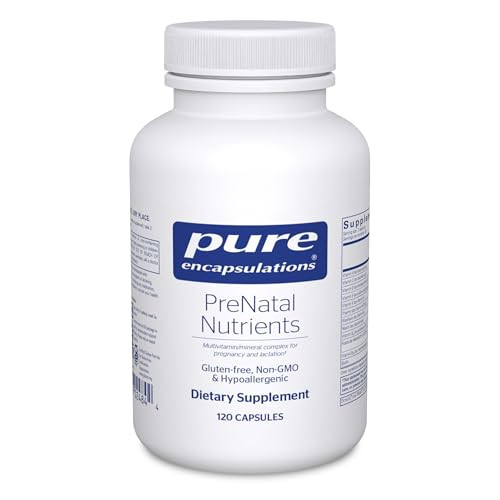 Pure Encapsulations PreNatal Nutrients - for Pregnancy & Lactation - Aids Energy & DNA Development* - with Folate, Choline & Iron - Gluten Free & Non