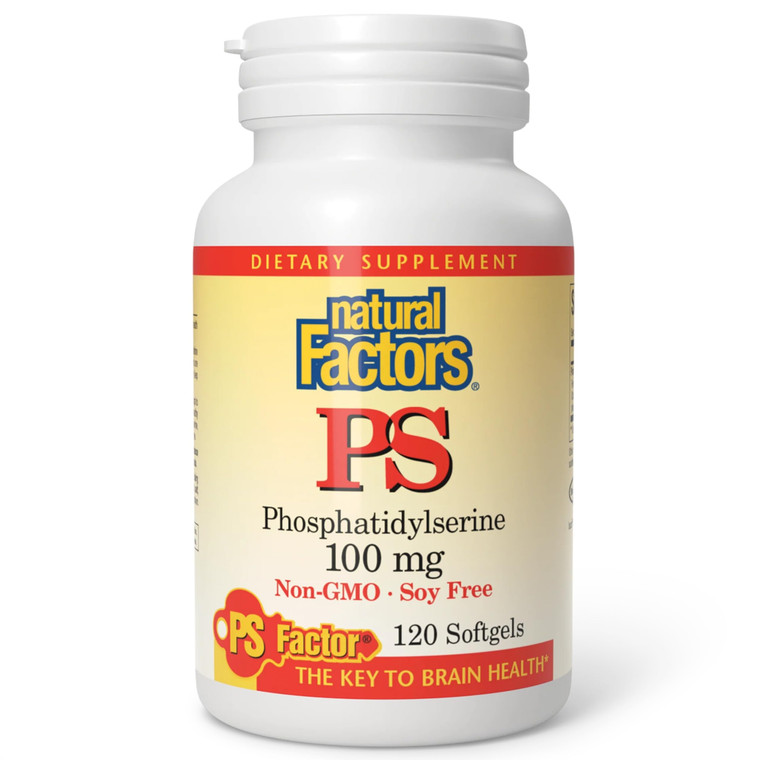 Natural Factors, Phosphatidylserine, Support for Memory, Concentration and Brain Functions, Soy and Gluten Free, 120 Softgels