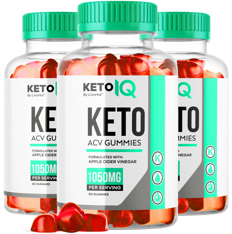 (3 Pack) Keto IQ - Official Keto IQ ACV Gummies Premium All Natural 1050mg, KetoIQ Apple Cider Vinegar Advanced Formula, Keto IQ Reviews, KetoIQ Gumm