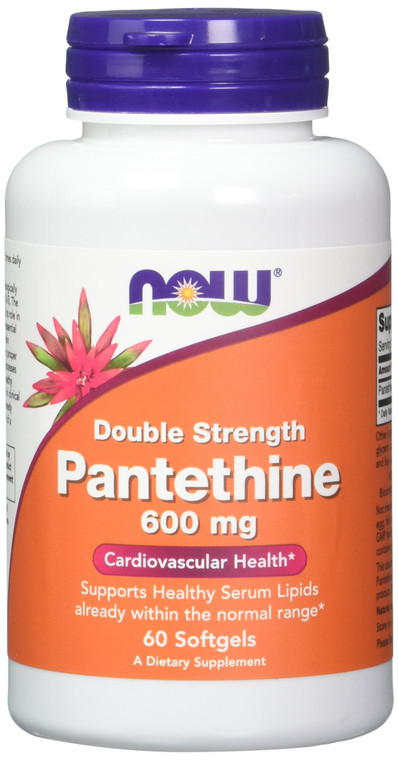 NOW Foods Pantethine, 600 mg 60 Softgels (Pack of 2)