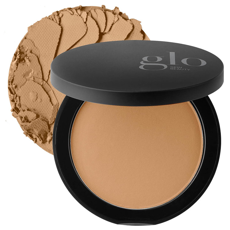 Glo Skin Beauty Pressed Base Powder Foundation Makeup (Honey Dark) - Flawless Coverage for a Radiant Natural, Second-Skin Finish