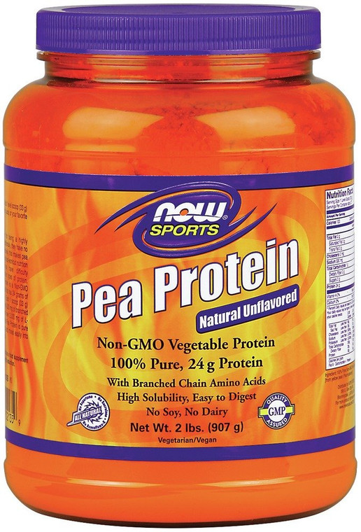 Now Foods 100% Pure Pea Protein Powder in 2 Pound Container (Pack of 2)