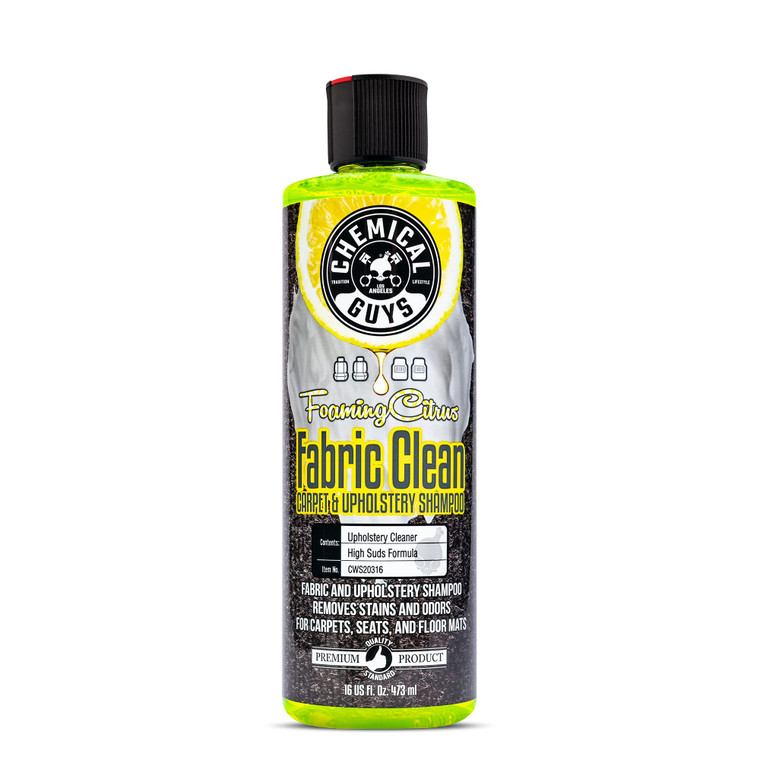 Chemical Guys Foaming Citrus Fabric Clean, Carpet and Upholstery Cleaner - Car Carpet Cleaner for Seats, and Floor Mats, Safe for Home, Office & More