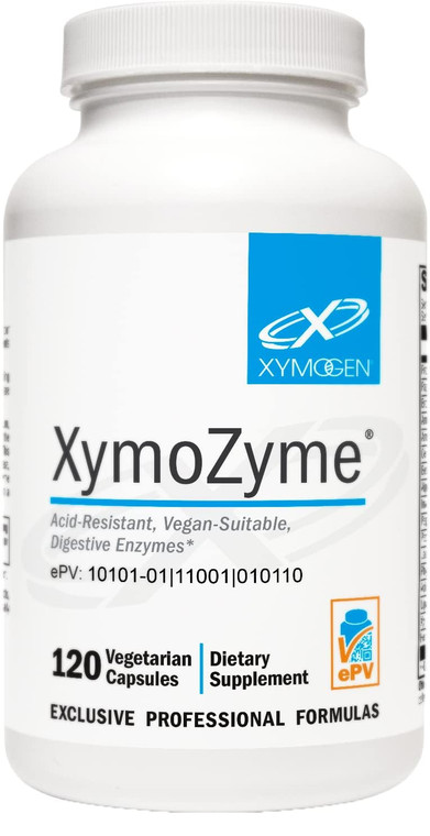 XYMOGEN XymoZyme - Digestive Enzymes for Women and Men with Protease & Bromelain - Acid Resistant, Vegan Digestive Enzymes for Gut Health & Bloating