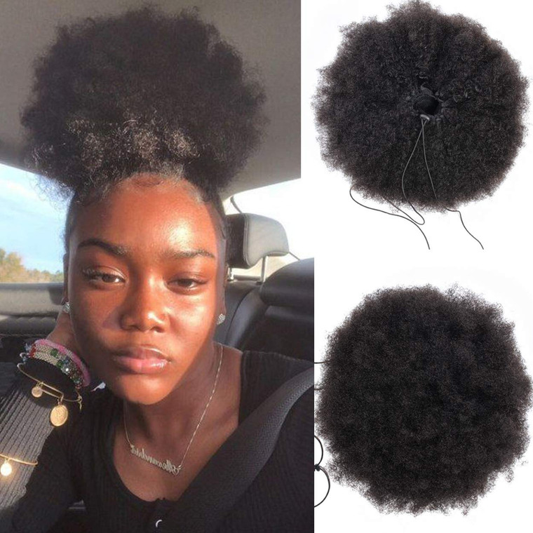 WENYU Kinky Curly Human Hair Drawstring Ponytail For Black Women 8A Brazilian Virgin Kinkys Curly Clip In Ponytail Extension Human Hair Pieces Natura