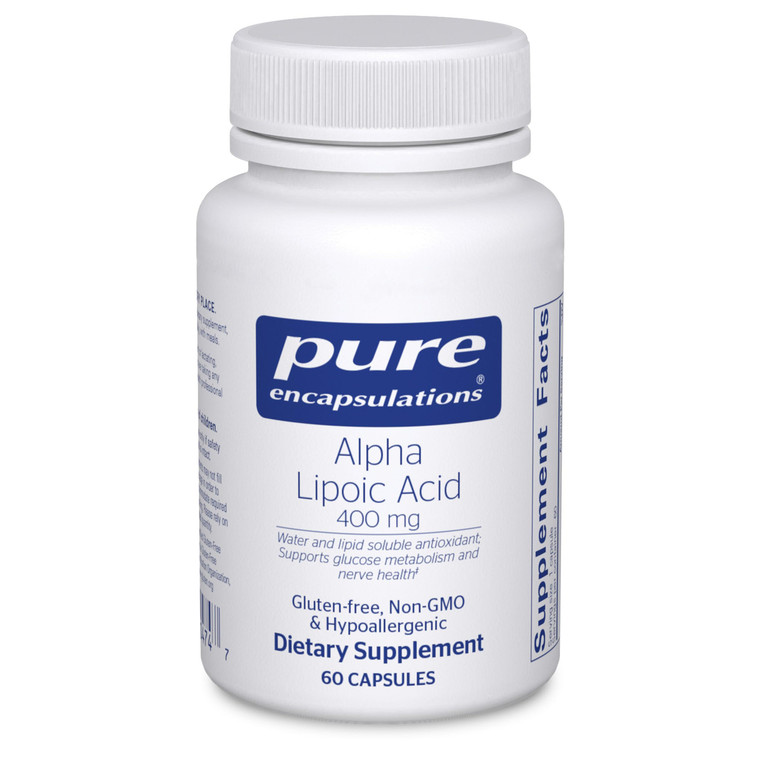Pure Encapsulations Alpha Lipoic Acid 400 mg | ALA Supplement for Liver Support, Antioxidants, Nerve and Cardiovascular Health, Free Radicals, and Ca