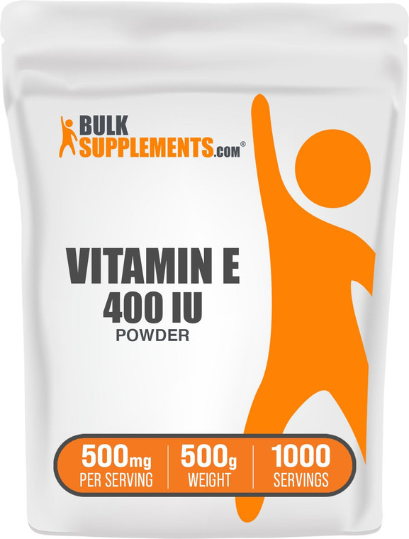 BulkSupplements.com Vitamin E 400 IU Powder - as D-Alpha Tocopherol, Vitamin E Supplements - Gluten Free, 500mg per Serving, 500g (1.1 lbs) (Pack of