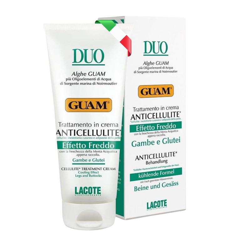 GUAM DUO Anti Cellulite Cream Cold Formula | Seaweed Cellulite Treatment for Leg Skin Tightening, Menthol Firming Body Lotion for Body Sculpting on L