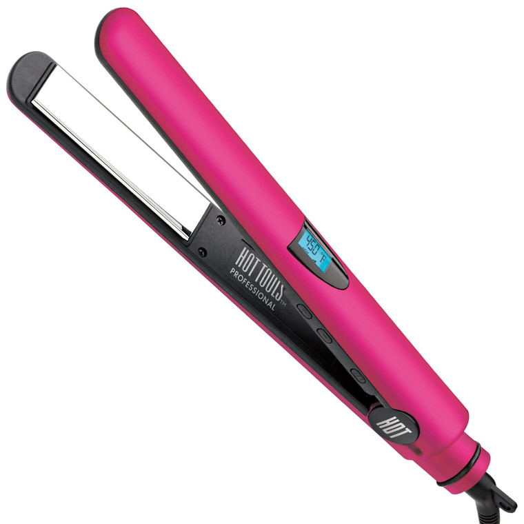 Hot Tools Pro Artist Titanium Digital Flat Iron | One Pass, Micro Shine Styles (1 in)