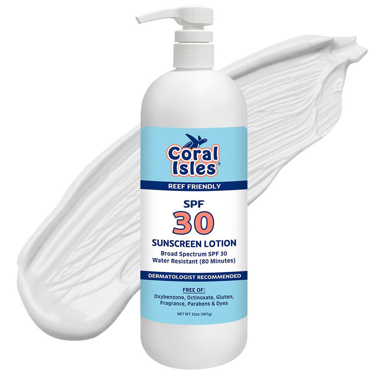 Coral Isles by Rocky Mountain Sunscreen | SPF 30 Lotion | Broad Spectrum UVA/UVB Protection | Hawaii Reef-Safe Act Compliant | Oxybenzone & Octinoxat