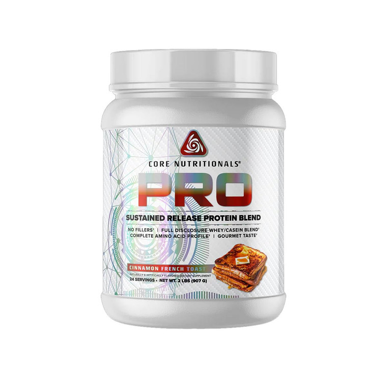 Core Nutritionals Pro Sustained Release Whey Protein Blend | with Digestive Enzymes | 25g Protein, 2g Carbs | No Fillers | 2 Pound (Cinnamon French T