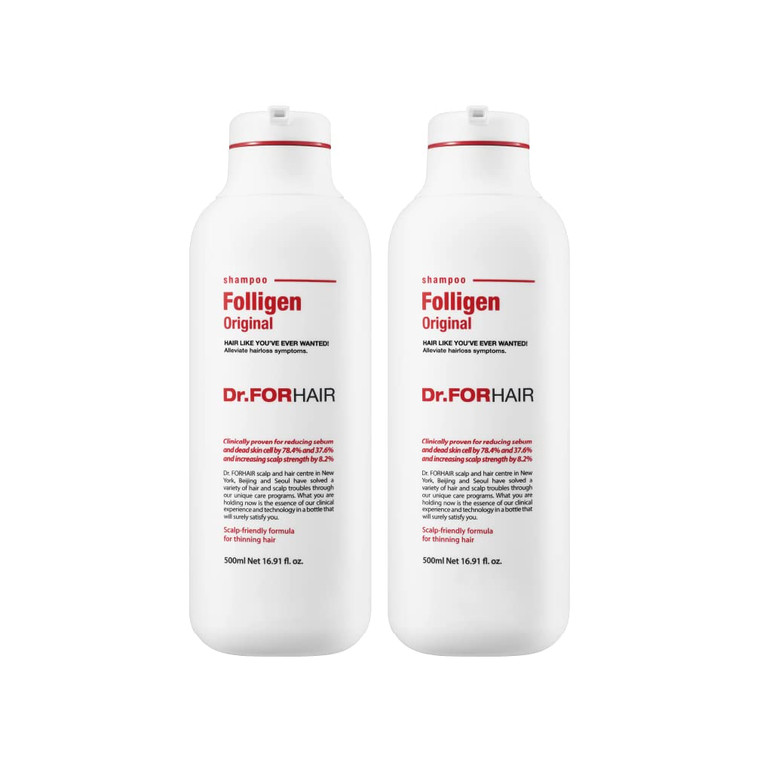 Dr.FORHAIR Set of (2) Folligen Original Shampoo 500 ml