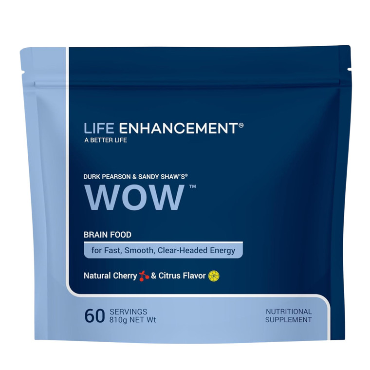 Life Enhancement Wow Drink Powder with B12, Niacin, Caffeine, Taurine, Phenylalanine, Vitamin C, & More Multivitamin - Anti Aging Powder with Low-Cal