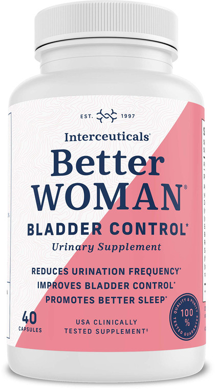 BetterWOMAN Bladder Control Supplement for Women- Helps to Reduce Bathroom Trips - Sleep Better at Night Reduce Urgency and Occasional Leakage* - in