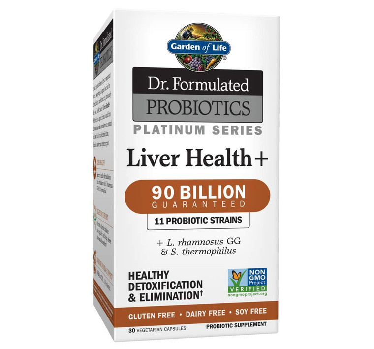 Garden of Life Dr. Formulated Probiotics Platinum Series Liver Health+ 90 Billion CFU Guaranteed, One a Day Probiotic for Healthy Detoxification & El