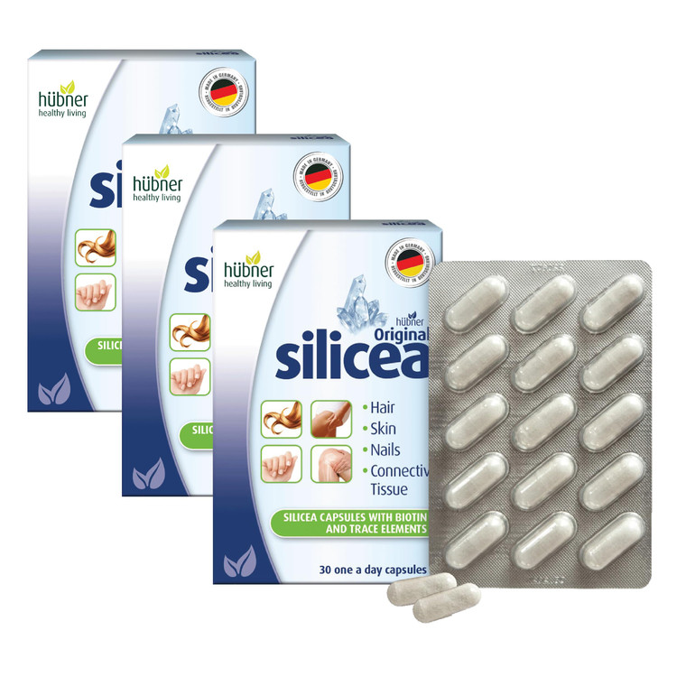 Hübner Original Silicea Gel One a Day Capsules for Hair, Skin, Nails, and Connective Tissue, Pure Colloidal Silica Gel Formula, No Additives or Prese