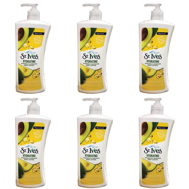 St. Ives Daily Hydrating Vitamin E & Avovado Body Lotion 21 Fl Oz (Pack of 6)