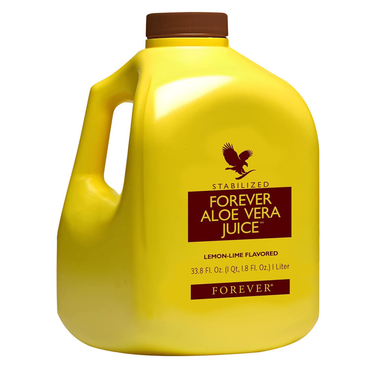 Forever Living - Aloe Vera Juice - Lemon Lime Flavor with Pure Inner Leaf Gel - Supports Digestion and Immunity - 1L Each (Pack of 2)