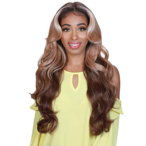 Zury Sis Synthetic Beyond 5" Hand-Tied Deep Part Lace Front Wig - H CHILL (1B Off Black)