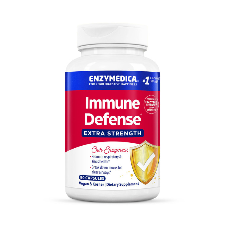Enzymedica, Immune Defense, Extra Strength, Proteolytic Enzymes for 2X Immune & Respiratory Support, 90 Count