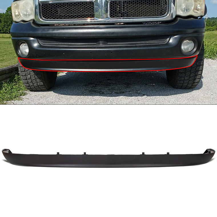 ECOTRIC Front Lower Bumper Valance Air Deflector Dams Compatible with Dodge 2002-2008 Ram 1500 & 2003-2009 Ram 2500 3500 Replace for CH1090125, 55077