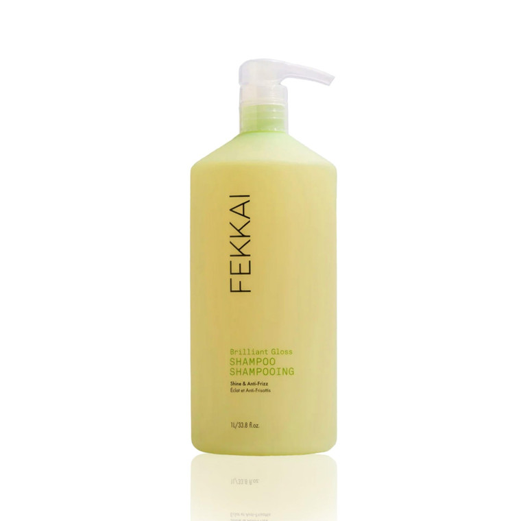 FEKKAI Brilliant Gloss Shampoo - 1 Liter - Transforms Hair with 4X Shine - Free of Sulfates, Parabens, Phthalates - Vegan, Cruelty-Free