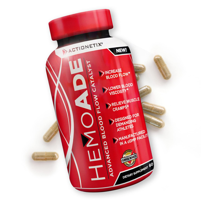 Actionetix - HemoAde Advanced Blood Flow Catalyst, Muscle Cramp Defense, Increase VO2, Endurance Supplement, Athletic Performance Supplements, Runnin
