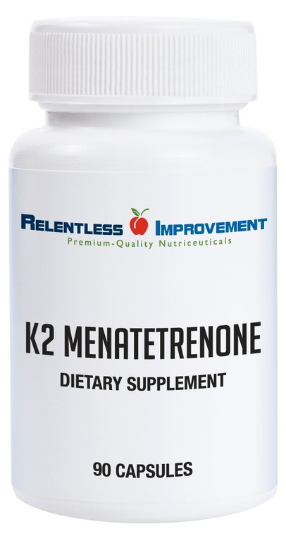 Relentless Improvement Natural Vitamin K2 MK4 - High-Potency 15,000mcg Supports Bone and Arterial Health Soy-Free, Vegi-Capsules