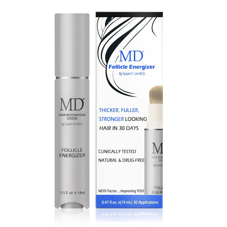 MD Follicle Energizer Natural Hair Thickening Serum Biotin Hair Serum for Thinning Hair & Scalp Hair Loss By Stimulating Follicles Supports Thicker F