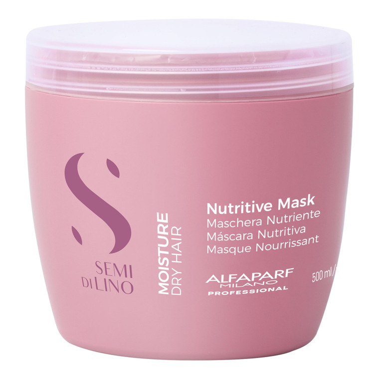 Alfaparf Milano Semi Di Lino Moisture Nutritive Hair Mask - Deep Conditioning Hair Repair Mask for Hydration & Shine - Sulfate, Paraben & Paraffin Fr