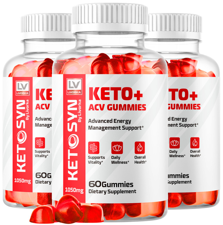 LIVORKA (3 Pack) Ketosyn ACV Gummies, Keto Syn Gummies, Ketosyn Keto Plus ACV Gummies, Ketosyn Keto ACV Gummies, Keto Syn ACV Gummies 1050 MG, Keto A