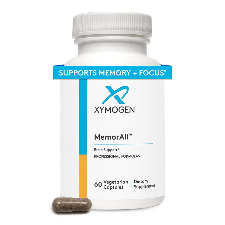 XYMOGEN MemorAll - Brain Support Supplement - Vitamins + Botanicals That Support Cognitive Function and Healthy Memory - Folate, Ginkgo, NAC, Phospha