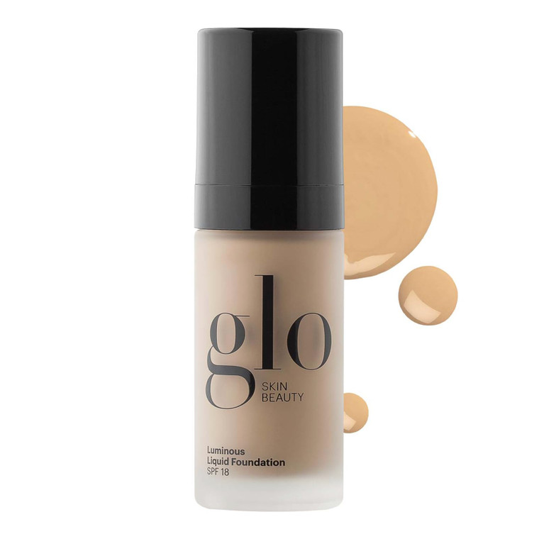 Glo Skin Beauty Luminous Liquid Mineral Foundation Makeup with SPF 18 (Tahini) - Improves Uneven Skin Tone, Smooths & Corrects Imperfections, Sheer t