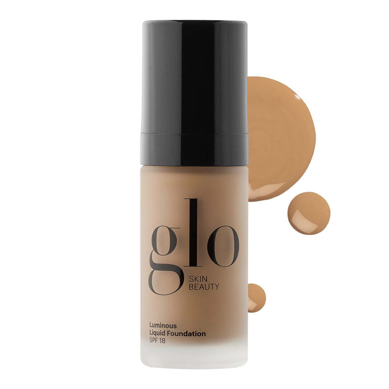 Glo Skin Beauty Luminous Liquid Mineral Foundation Makeup with SPF 18 (Brûlée) - Improves Uneven Skin Tone, Smooths & Corrects Imperfections, Sheer t