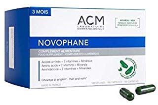 Novophane 180 Caps 3 Month Supply ACM Hair Loss Alopecia Hair and Nails Fragility Regrowth