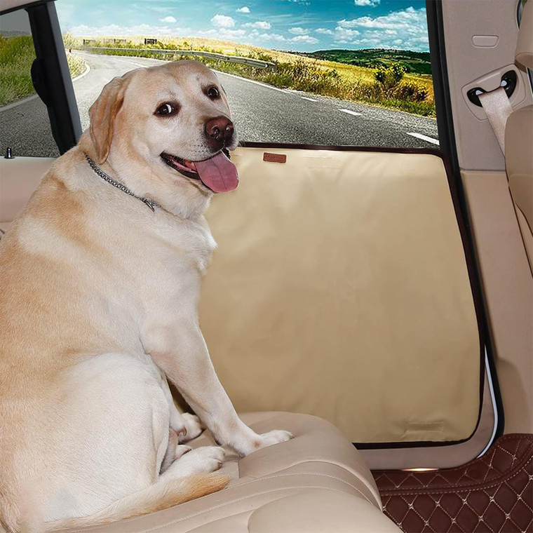 BECROWM 2 Packs Car Door Protector for Dogs, Waterproof Anti-Scratch Shield with Suction Cup (Black) (Black-B)