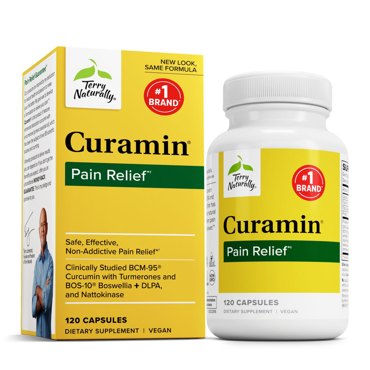 Terry Naturally Curamin - Curcumin for Circulation & Endorphin Support - Relief for Occasional Discomfort - Aids Healthy Muscles - 120 Capsules