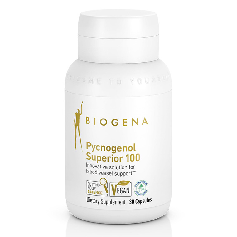 Biogena Pycnogenol 100 mg Gold with Premium Patented French Maritime Pine Bark Extract (Pinus Pinaster) to Support Blood Circulation